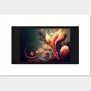 Abstract Floral Garden Botanical Print Posters and Art